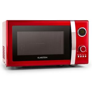 Fine Dinesty, 1000 W, 23 l, 2 az 1-ben mikrohullámú sütő, retro, 12 program, piros